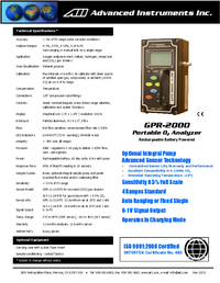 Thumbnail of document Manual - GPR-2000 Oxygen Analyzer